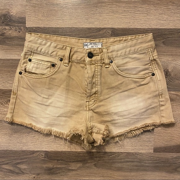 Free People Pants - Free People Yellow/Tan Denim Shorts